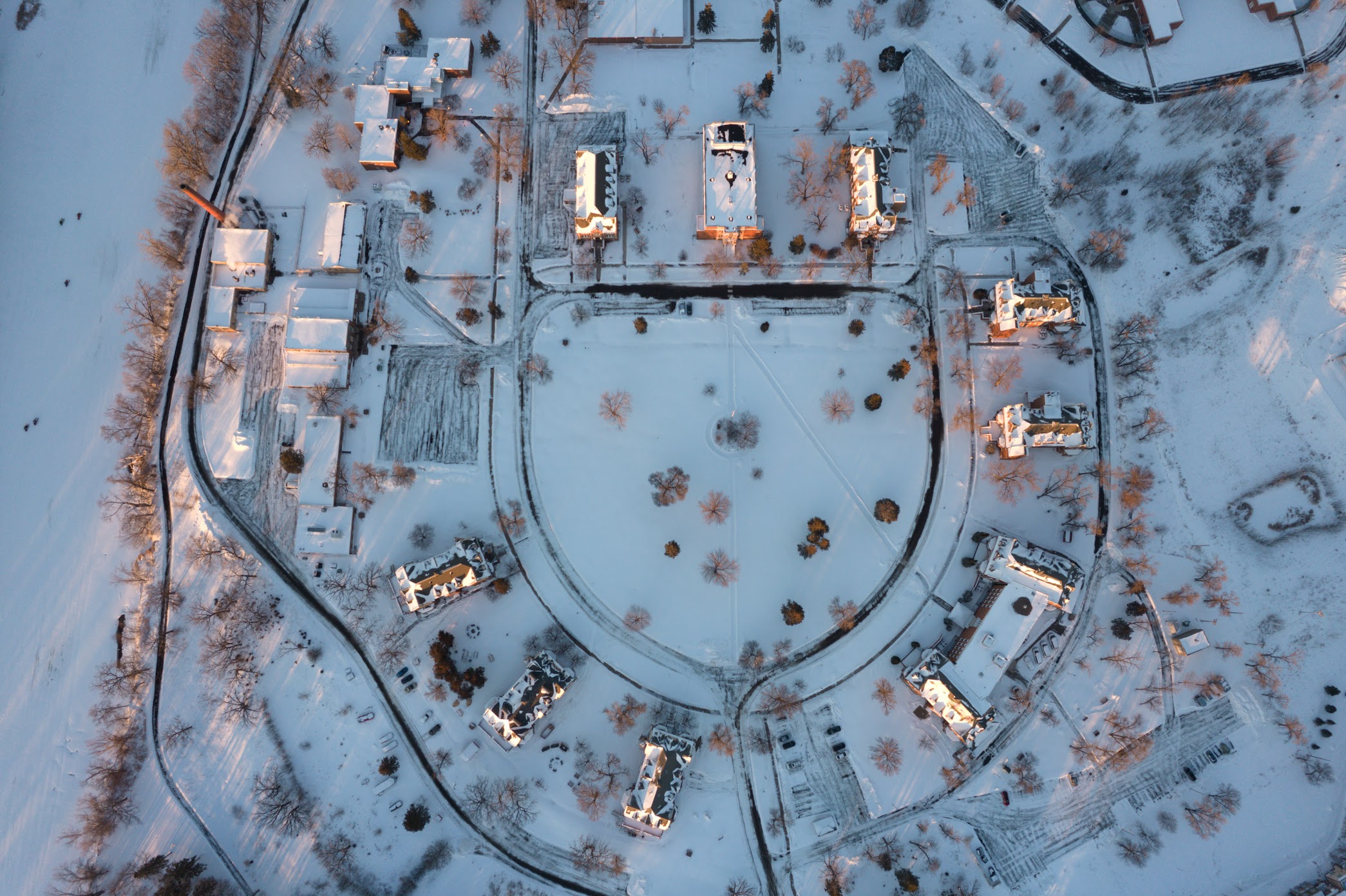 aerial image of the anoka state asylum